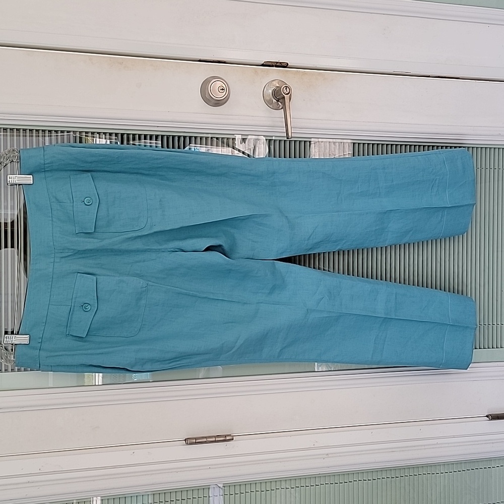Style & Co 100% Linen Trousers High-waisted Wide-Leg Sz 12 - Picture 3 of 9
